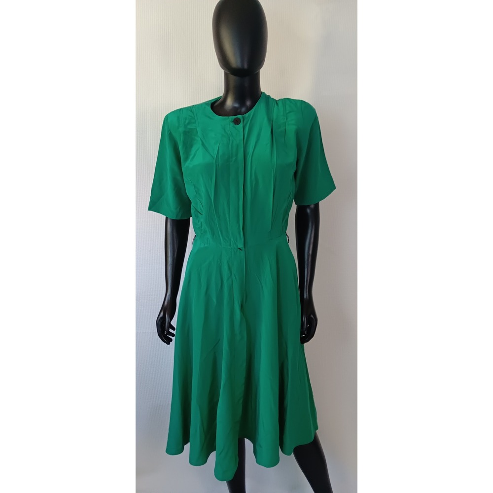 Liz Claiborne women's Green 100% Silk Sheath Dress Size 10 KS271 - Picture 1 of 5